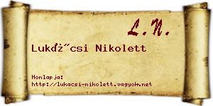 Lukácsi Nikolett névjegykártya